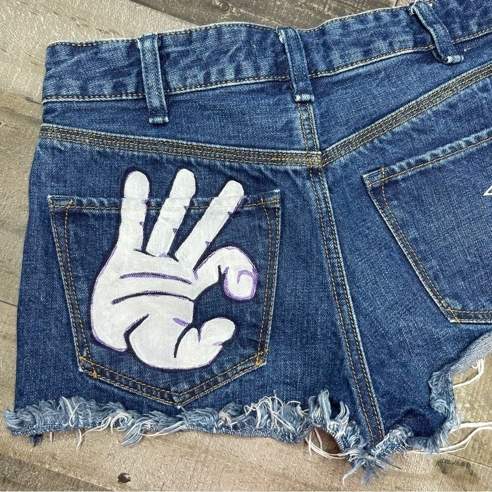 Free People KSU Themed Denim Shorts size 25